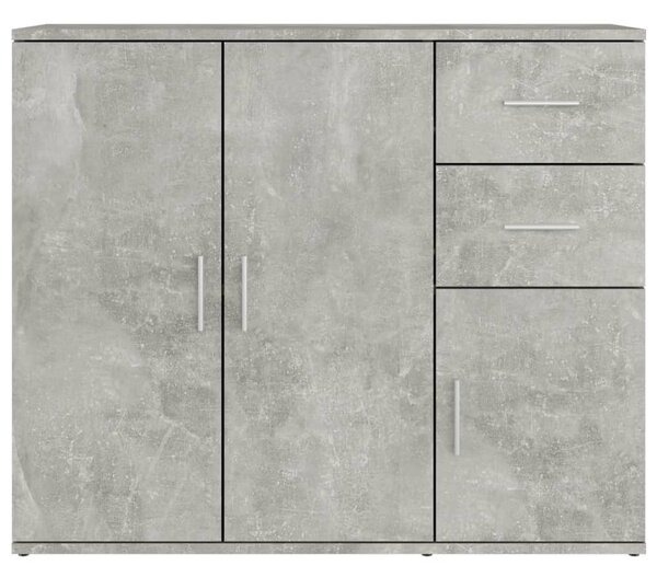 Betonszürke szerelt fa tálalószekrény 91x29,5x75 cm