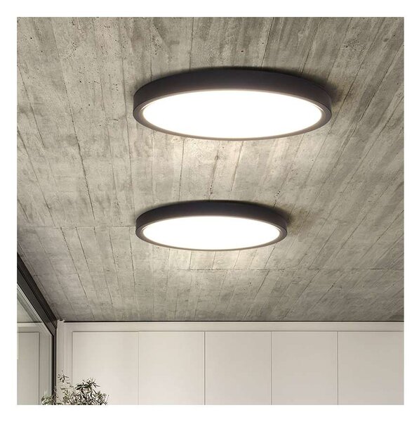 Estela LED mennyezeti lámpa távirányítóval állítható - 50 cm átmérő, fekete