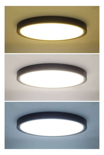Estela LED mennyezeti lámpa távirányítóval állítható - 50 cm átmérő, fekete