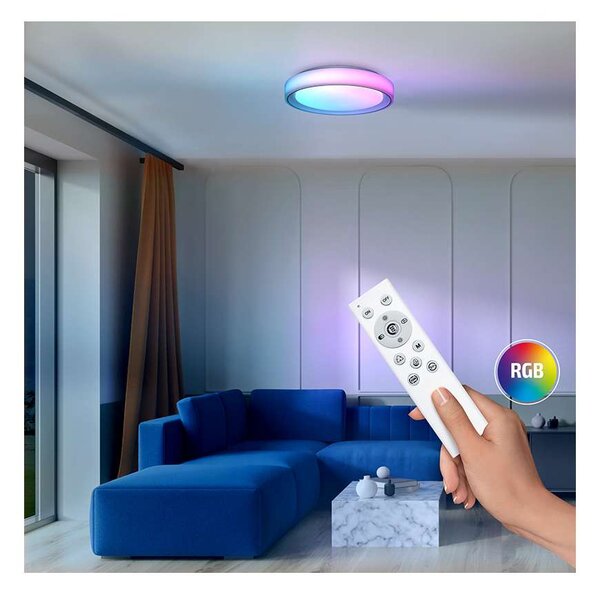 Floco LED mennyezeti lámpa távirányítóval RGB - 40 cm átmérő, fehér