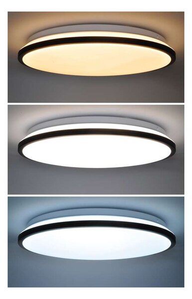 Jamil LED mennyezeti lámpa távirányítóval állítható - 40 cm átmérő, fekete