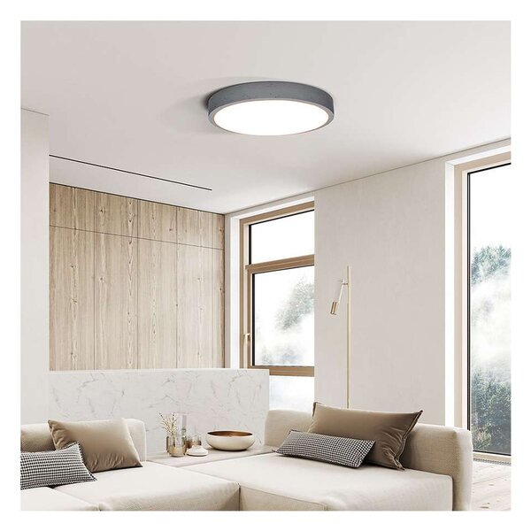 Grey LED mennyezeti lámpa távirányítóval állítható - 38 cm átmérő, szürke