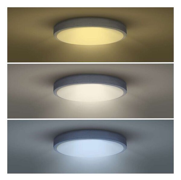 Grey LED mennyezeti lámpa távirányítóval állítható - 49 cm átmérő, szürke