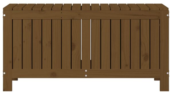 Mézbarna tömör fenyőfa kerti tárolóláda 108x42,5x54 cm