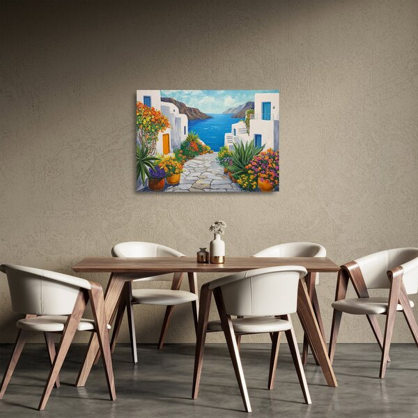 Üveg kép - Görög sikátor (70x50 cm)