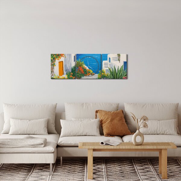 Kép - Görög sikátor (órával) (90x30 cm)