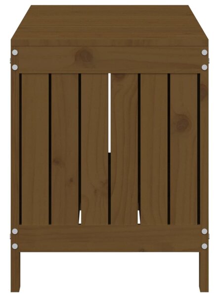 Mézbarna tömör fenyőfa kerti tárolóláda 108x42,5x54 cm