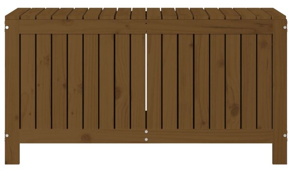 Mézbarna tömör fenyőfa kerti tárolóláda 115 x 49 x 60 cm