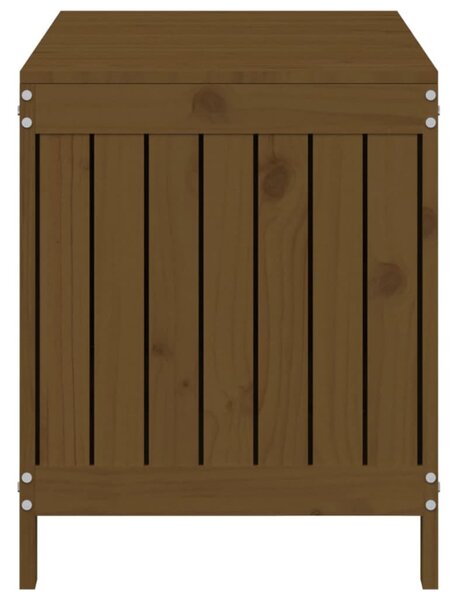 Mézbarna tömör fenyőfa kerti tárolóláda 115 x 49 x 60 cm
