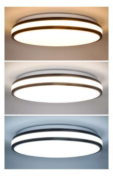 Laskos LED mennyezeti lámpa távirányítóval állítható - 39 cm átmérő, fekete