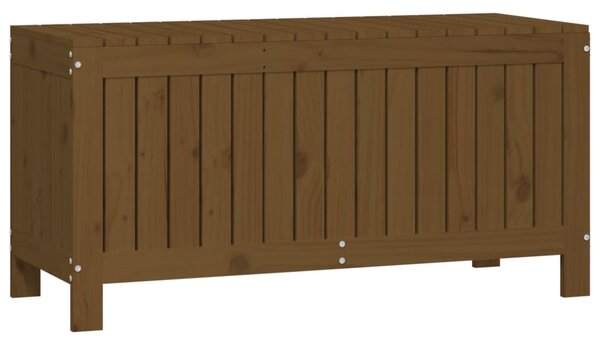 Mézbarna tömör fenyőfa kerti tárolóláda 108x42,5x54 cm