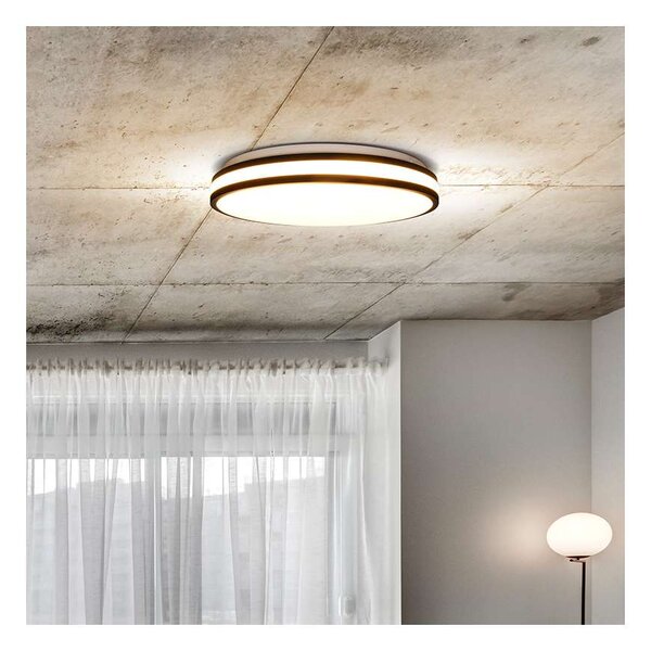 Laskos LED mennyezeti lámpa távirányítóval állítható - 39 cm átmérő, fekete