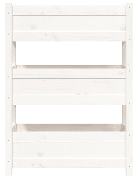 Fehér tömör fenyőfa növénytartó 77x25x104,5 cm