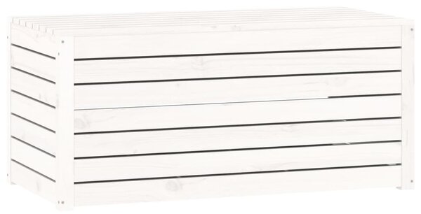 Fehér tömör fenyőfa kerti láda 101 x 50,5 x 46,5 cm