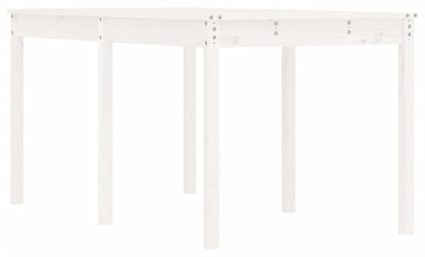 Fehér tömör fenyőfa kerti asztal 159,5 x 82,5 x 76 cm