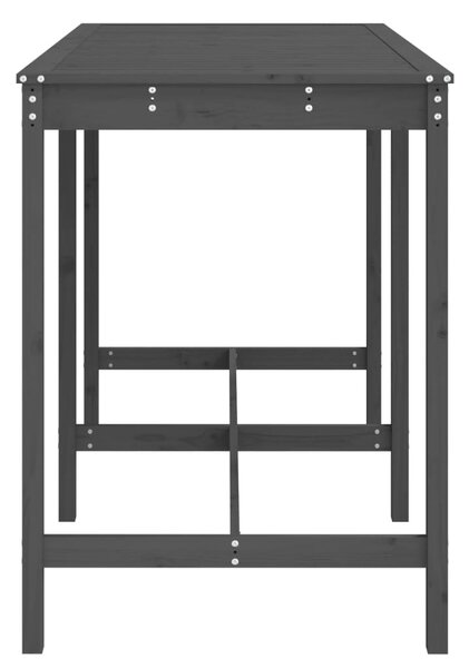 Szürke tömör fenyőfa kerti asztal 159,5x82,5x110 cm