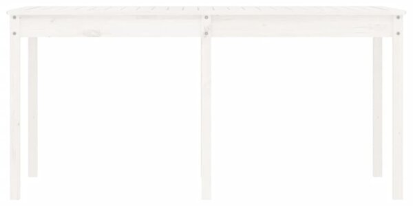 Fehér tömör fenyőfa kerti asztal 159,5 x 82,5 x 76 cm