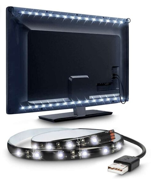WM501 LED fényszalag TV-hez USB-vel, 100 cm, fehér