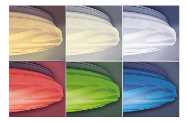 Wave LED mennyezeti lámpa RGB + CCT - 38 cm átmérő, fehér
