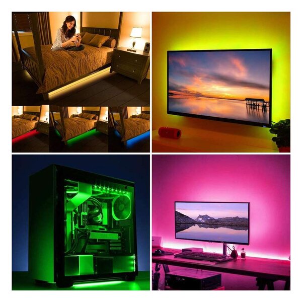 WM504 LED fényszalag RGB TV-hez, 2x 50 cm, sokszínű