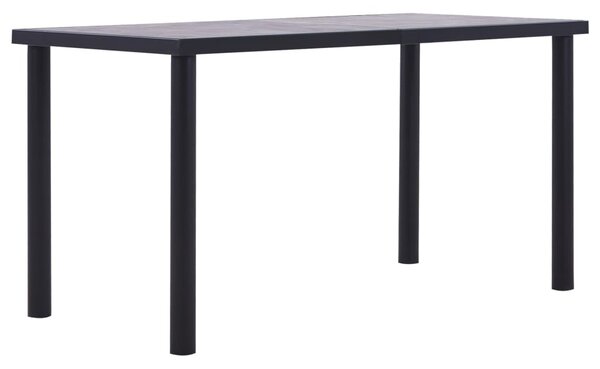 Fekete és betonszürke MDF étkezőasztal 140 x 70 x 75 cm