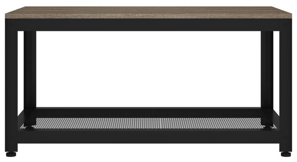 Szürke és fekete MDF és vas dohányzóasztal 90x45x45 cm