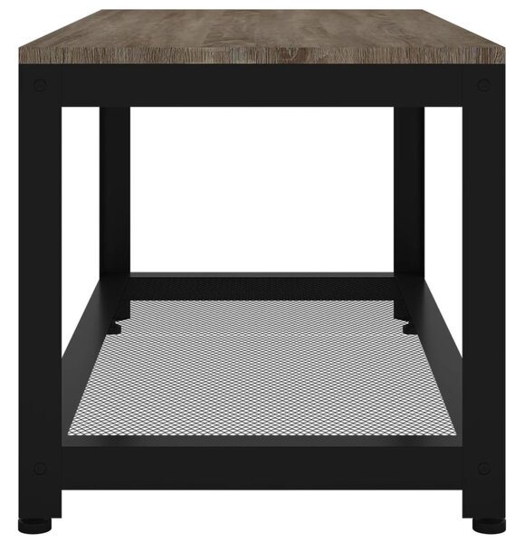 Szürke és fekete MDF és vas dohányzóasztal 90x45x45 cm