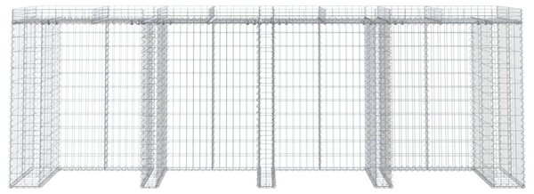 VidaXL horganyzott vas gabionkosár szemeteskukához 350 x 91 x 120 cm