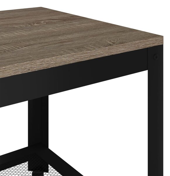 Szürke és fekete MDF és vas dohányzóasztal 90x45x45 cm