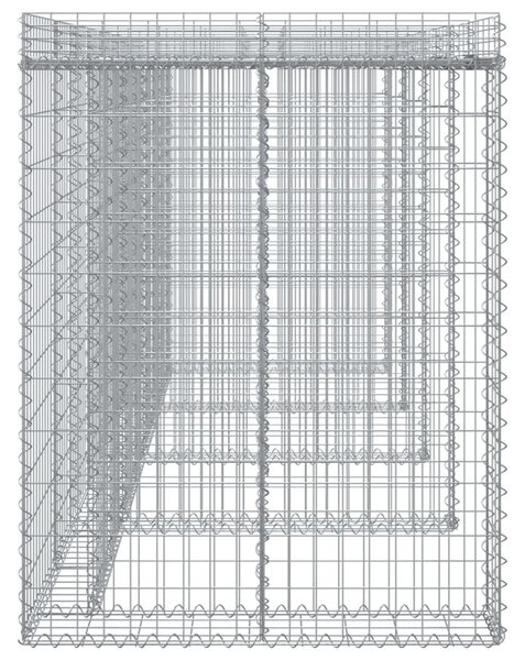 VidaXL horganyzott vas gabionkosár szemeteskukához 350 x 91 x 120 cm