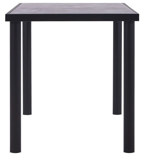 Fekete és betonszürke MDF étkezőasztal 140 x 70 x 75 cm