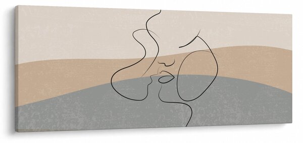 Kép - Line art csók (120x50 cm)