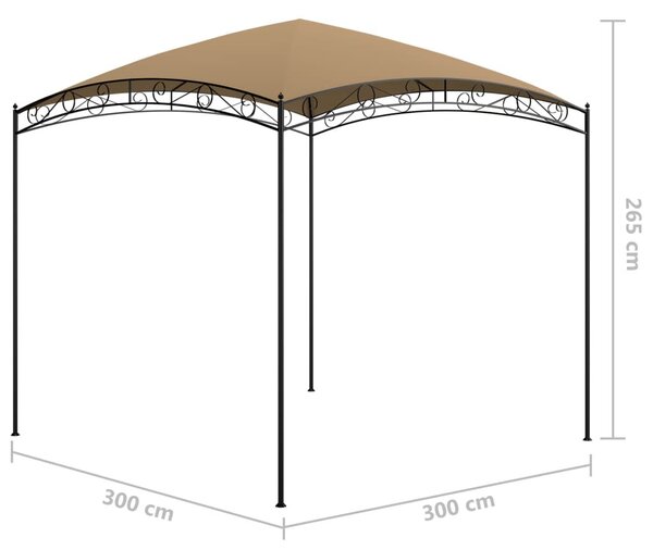 Tópszínű pavilon 3 x 3 x 2,65 m 180 g/m²