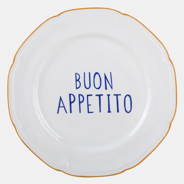 Sinsay - Kerámia tányér Buon Appetito felirattal - sárga