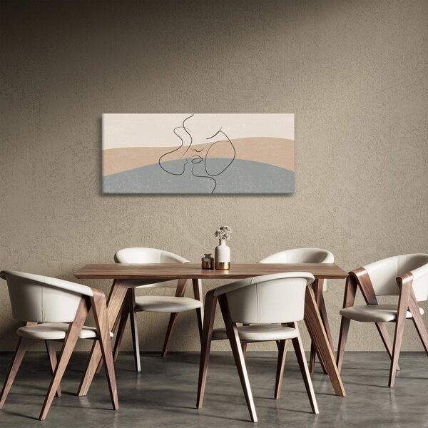 Kép - Line art csók (120x50 cm)