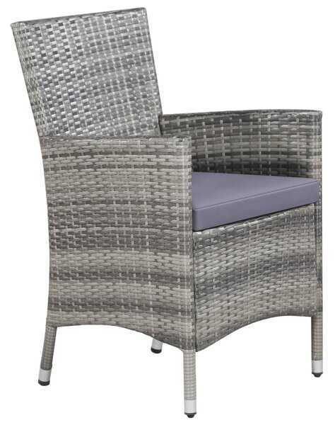 11 részes szürke polyrattan kültéri étkezőgarnitúra párnával
