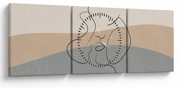 Kép - Line art csók (órával) (90x30 cm)