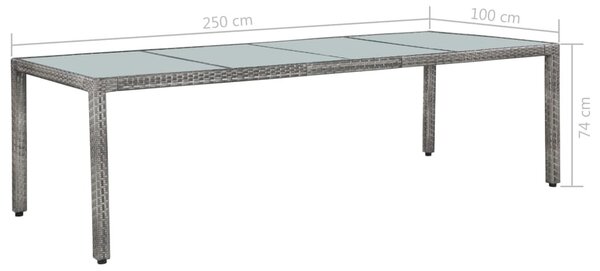 11 részes szürke polyrattan kültéri étkezőgarnitúra párnával
