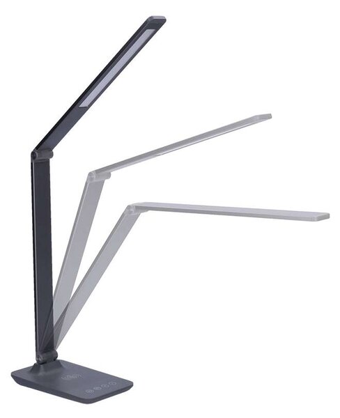 WO55-G LED asztali lámpa vezeték nélküli töltéssel, szürke