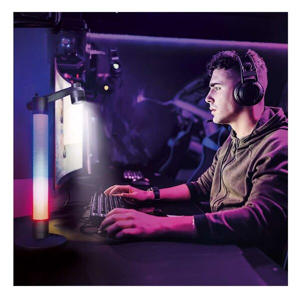WO67 LED asztali lámpa RGB távirányítóval, fekete