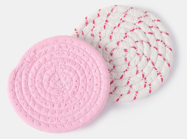 Sinsay - Fonott poháralátétek készlete 4 pack - élénkpink
