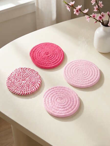 Sinsay - Fonott poháralátétek készlete 4 pack - élénkpink