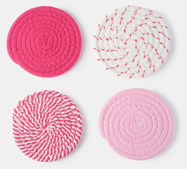 Sinsay - Fonott poháralátétek készlete 4 pack - élénkpink