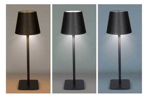 WO69 LED állólámpa újratölthető, fekete