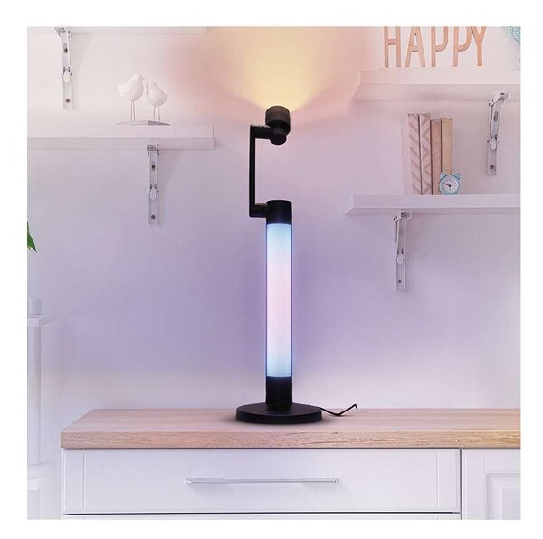WO67 LED asztali lámpa RGB távirányítóval, fekete