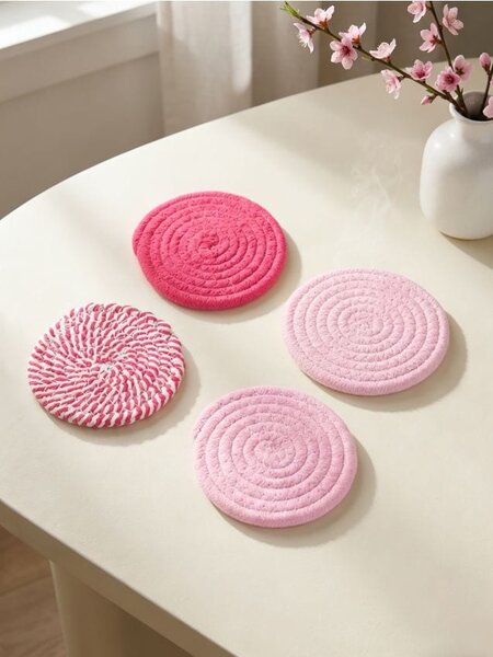 Sinsay - Fonott poháralátétek készlete 4 pack - élénkpink