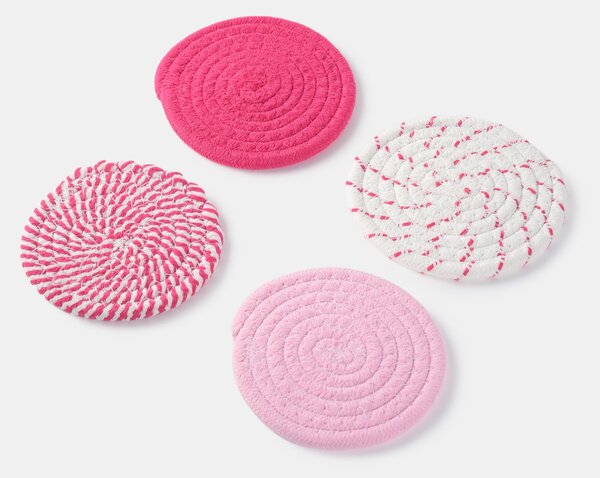 Sinsay - Fonott poháralátétek készlete 4 pack - élénkpink