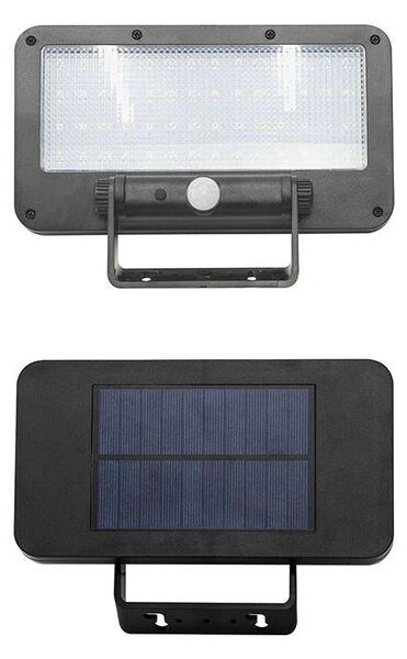 WO7204 LED szolár lámpa érzékelővel, fekete