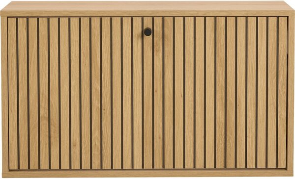 Natúr színű billenő ajtós cipőtartó tölgyfa dekorral 72x43x17 cm Albany – Actona