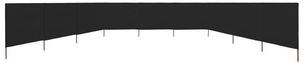 Fekete 9 paneles szövet szélfogó 1200 x 160 cm